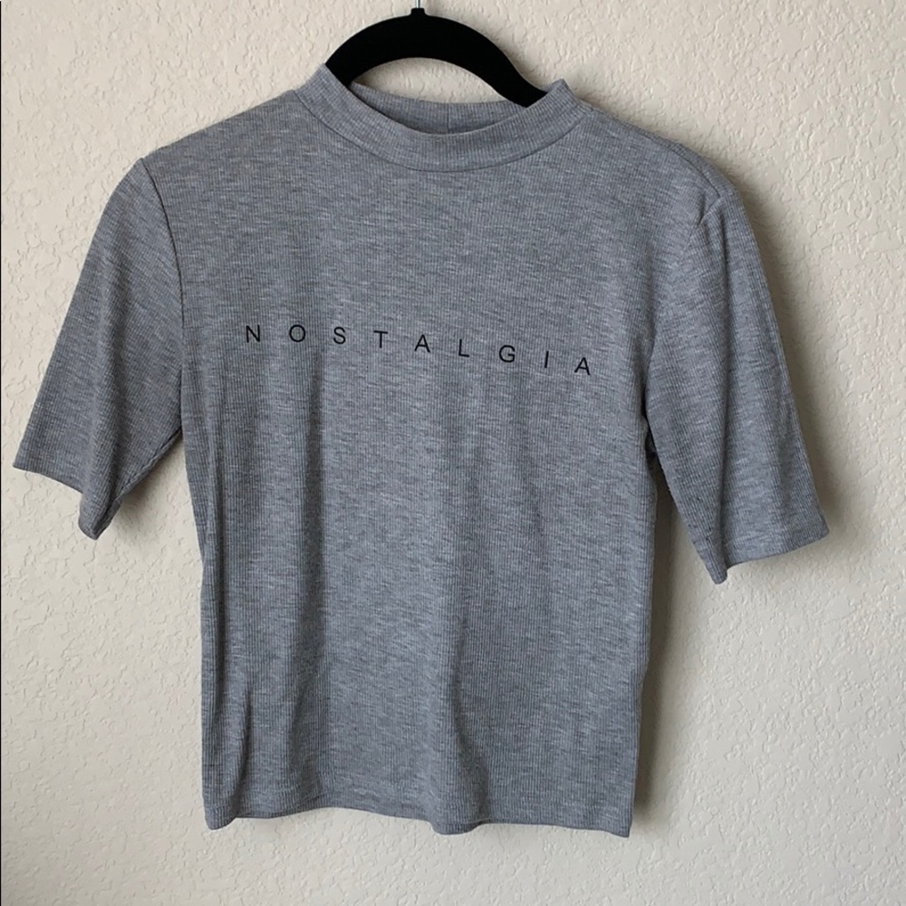 Grey “NOSTALGIA” Crop Top